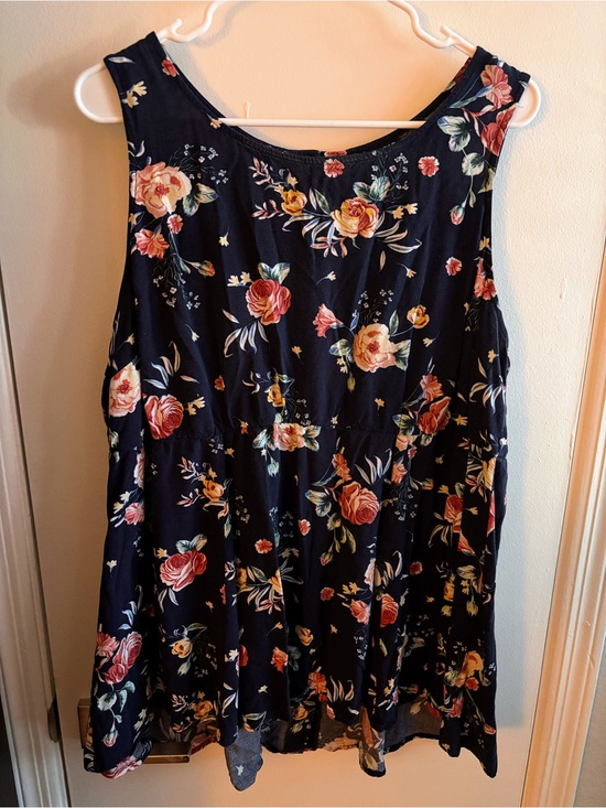 torrid Tops - torrid Navy Floral Scoop Neck Top